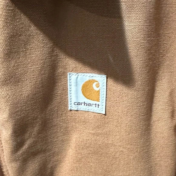 Carhartt Brown/Tan Duck Work Jacket with Corduroy Collar - Picture 2 of 7